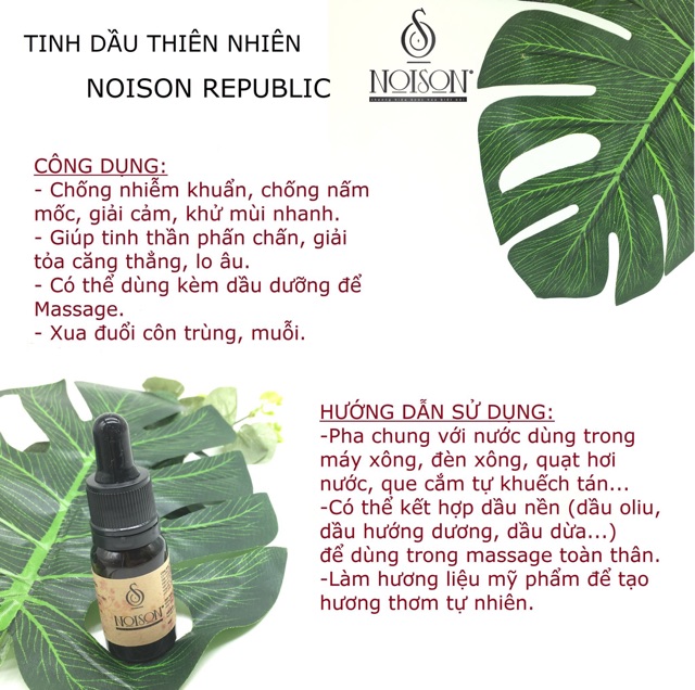 [ COSFS12 - Giảm 30K đơn 250K ]Tinh dầu thiên nhiên 10ml | Tự chọn mùi | Có kiểm nghiệm COA