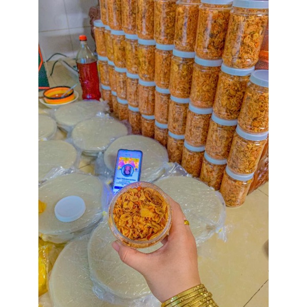 Combo bánh tráng phơi sương muối tép hành phi 80k  .