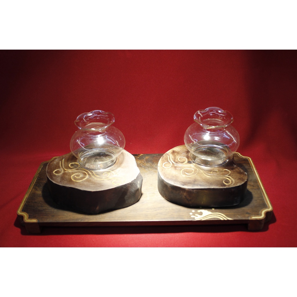 Bộ đế nến Tealight + chụp thủy tinh