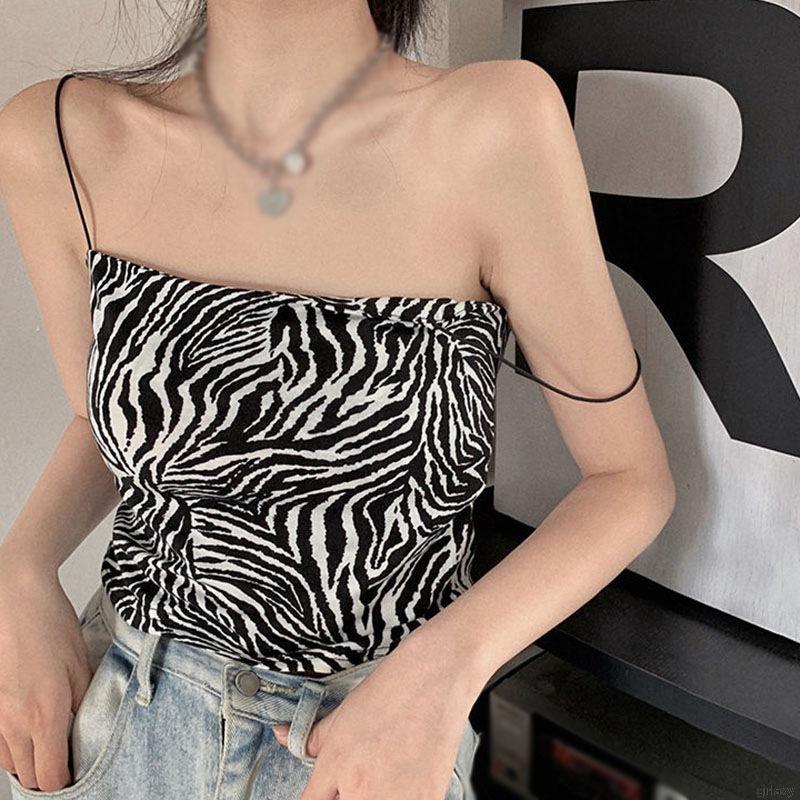 Áo hai dây họa tiết vằn báo thời trang cá tính cho nữ