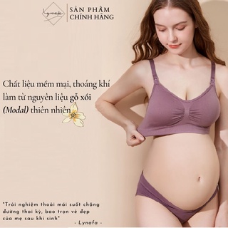 Set 3 áo ngực bầu và cho con bú , áo lót mer không gọng chính hãng Lynafa chống chảy xệ