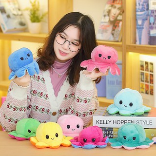 Thú nhồi bông hình bạch tuộc 2 mặt cảm xúc khác nhau nhiều màu sắc 22cm ELE