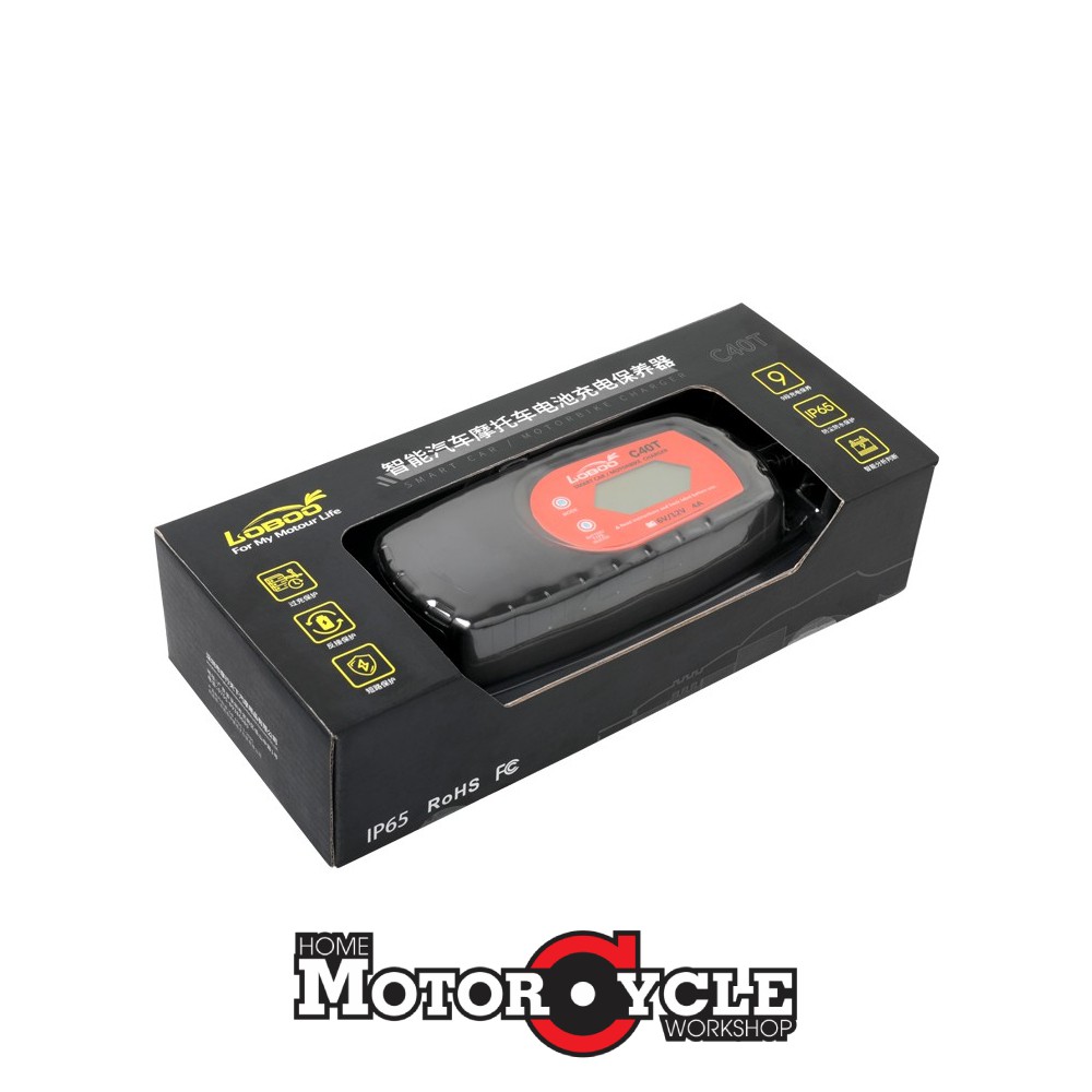 Sạc bình ắc quy / sạc bình điện chính hãng Loboo C40T - Home Motorcycle Workshop