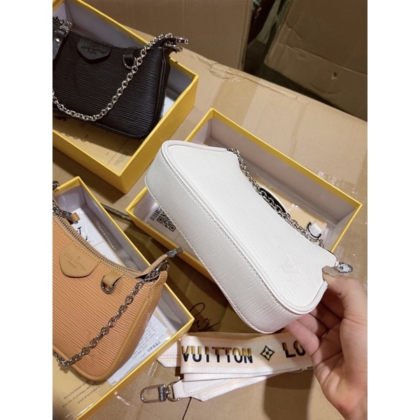 Túi eo vì vân da sần size 22 kèm dây xích + dây vải bản to full hộp