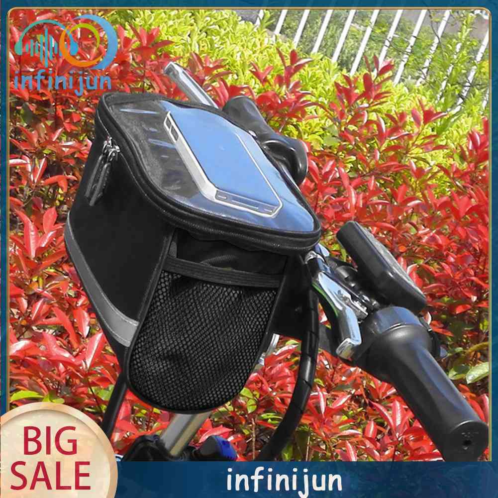 Túi Đựng Điện Thoại Định Vị Gắn Tay Lái Xe Đạp Kèm Dải Phản Quang