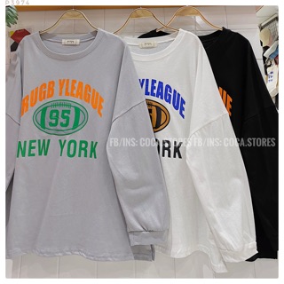 [P3974] Áo pull NEWYORK xẻ tà form rộng (Có sẵn/ảnh thật)