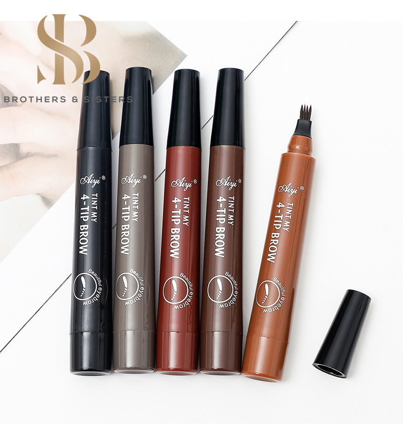 [Hàng mới về] Bút kẻ chân mày nước dạng xăm kháng nước thiết kế 4 ngạnh 5 màu sắc tùy chọn | BigBuy360 - bigbuy360.vn
