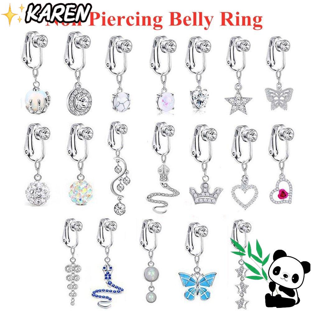 Khuyên Xỏ Rốn Giả Xỏ Lỗ Bằng Thép Không Gỉ Thời Trang Dành Cho Nữ