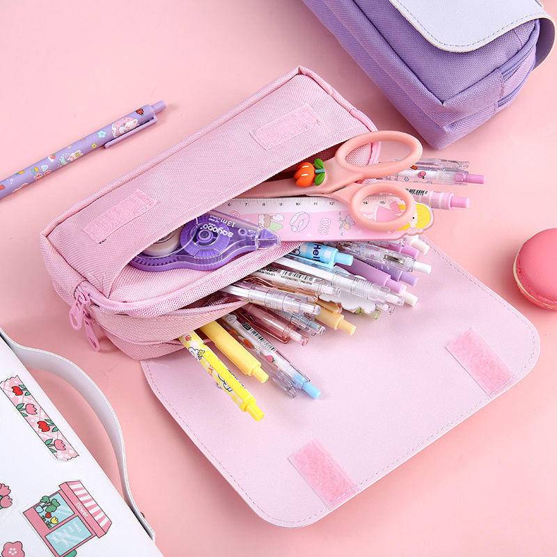 ⭐ iLado ⭐  giải nén Túi đựng bút trong suốt cute túi nilong/PVC Stickers túi zip nhỏ hộp vải đựng đồ Hộp đựng hộp bút hologram bút cute bọc zip tiểu an văn phòng phẩm Đa Dụng túi đựng đồ dùng cá nhân hình