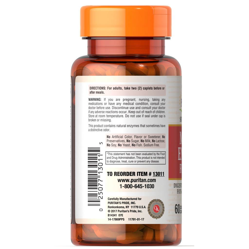 Hỗn hợp men tiêu hóa Puritan's Pride Multi Enzyme Formula 60 viên | BigBuy360 - bigbuy360.vn