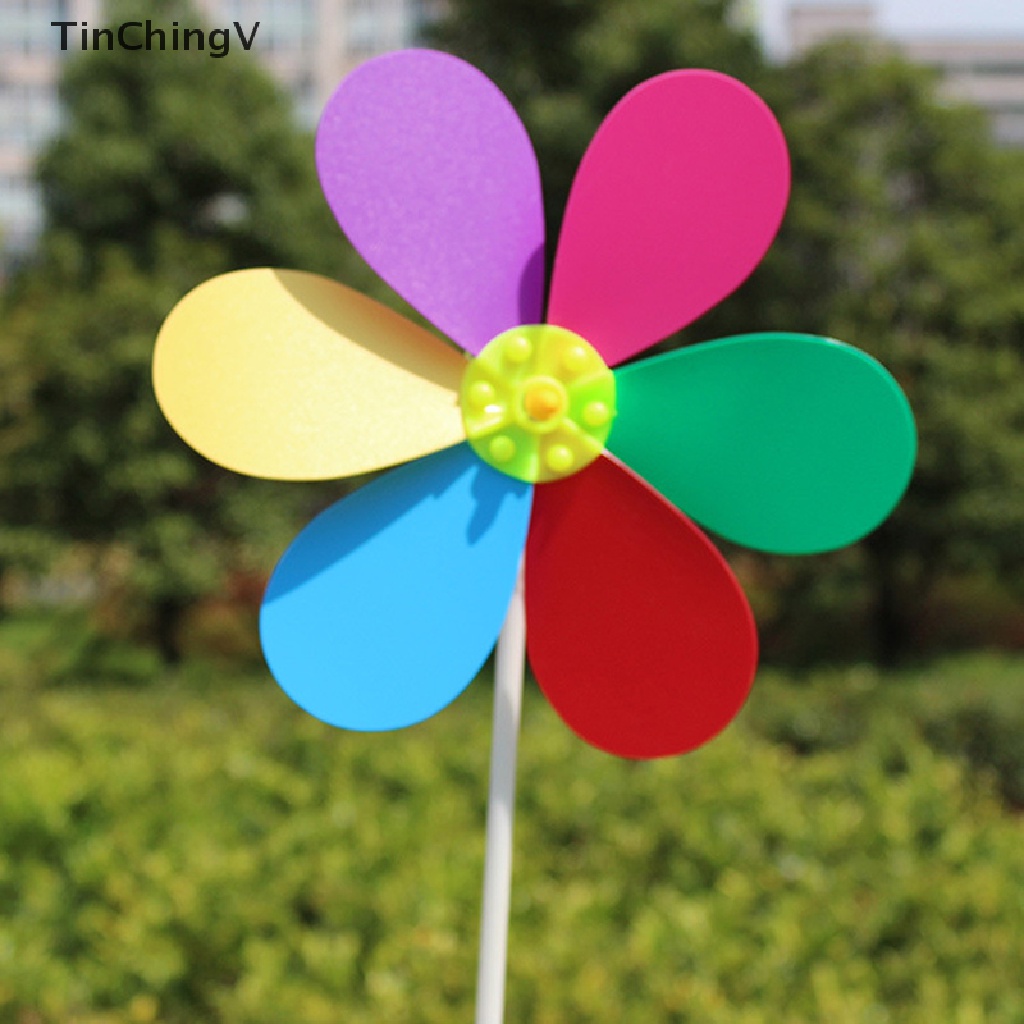 Túi 2 Chong Chóng Hoa Màu Cầu Vồng Trang Trí Sân Vườn
