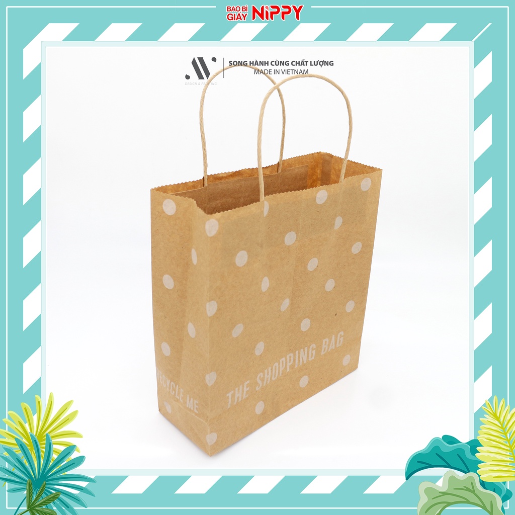 10 Túi giấy kraft The Shopping Bag NIPPY đựng quà tặng quần áo, hoa khô, hàng handmade, mỹ phẩm, nước hoa, tinh dầu ...)