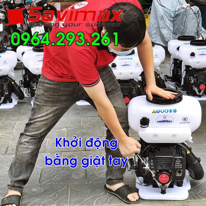 Máy phun hạt Kawasaki TK65, phun phân bón, sạ lúa mùa vụ