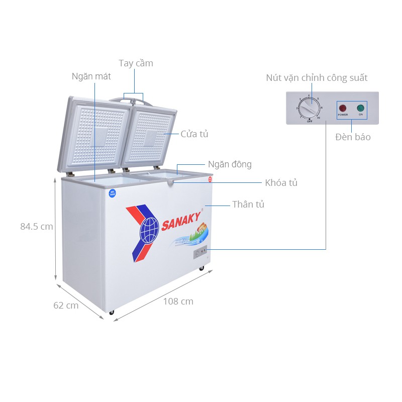 Tủ đông Sanaky 220 lít VH-2899W1 (Miễn phí giao tại HCM-ngoài tỉnh liên hệ shop)