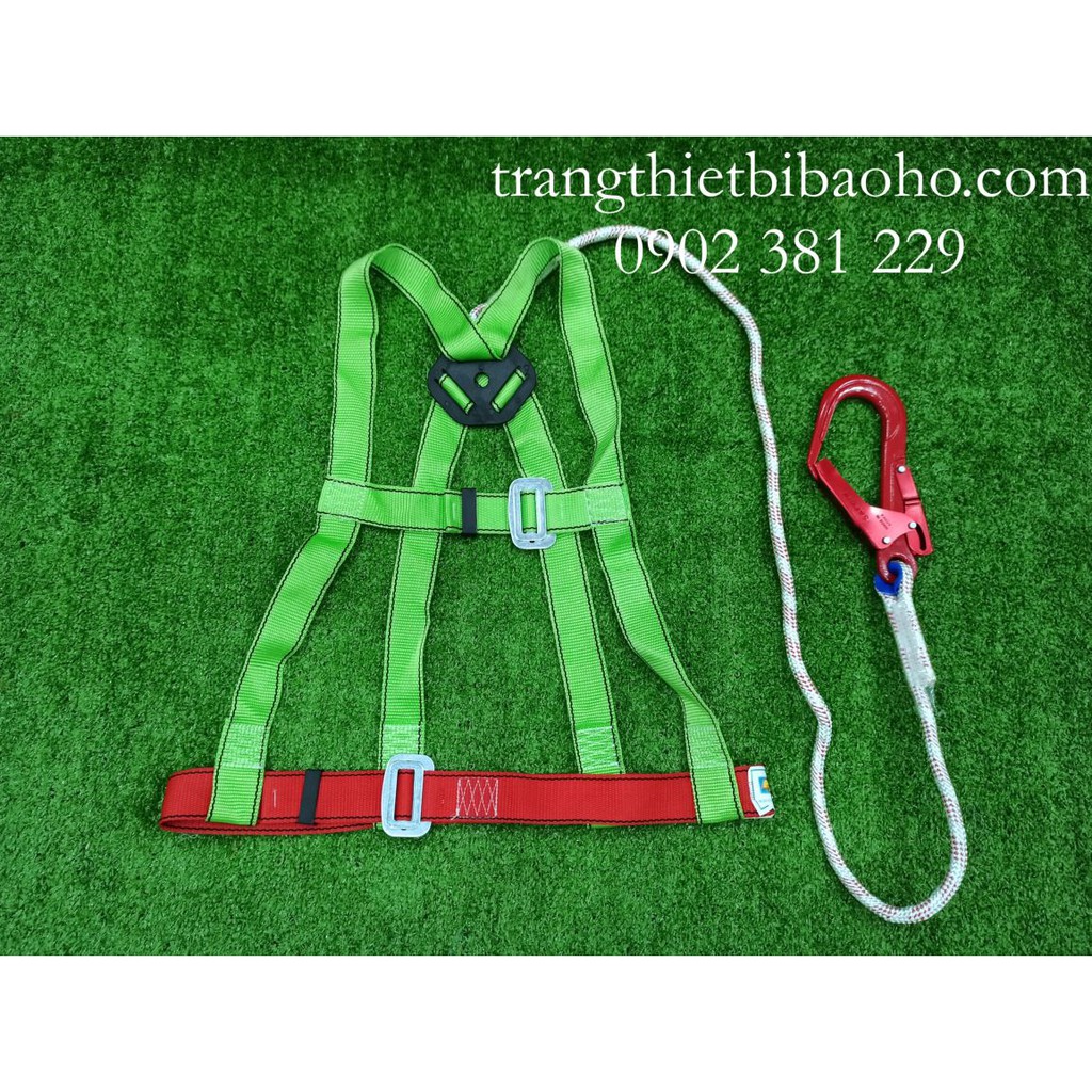 Dây an toàn kiểu bán thân PP 1 móc nhôm dây thừng, dây bẹ