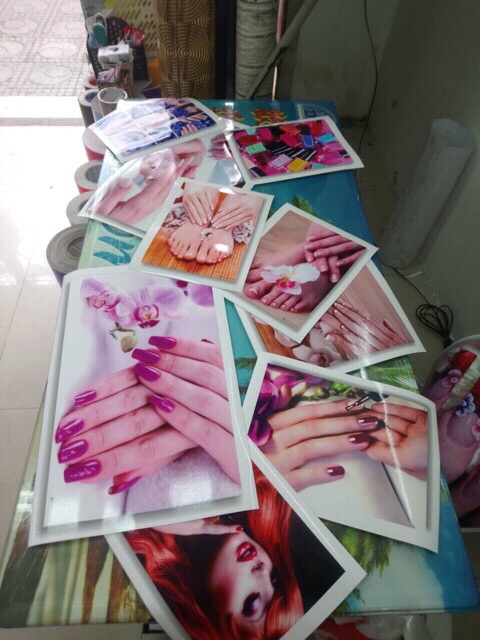 Bộ 10 tấm tranh dán tường và kính cho tiệm nail (lướt xem ảnh thật)