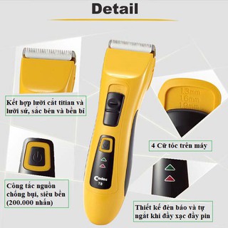 [Bão Sale] Tông Đơ Cắt Tóc Codos T8 - Bảo hành 12 tháng