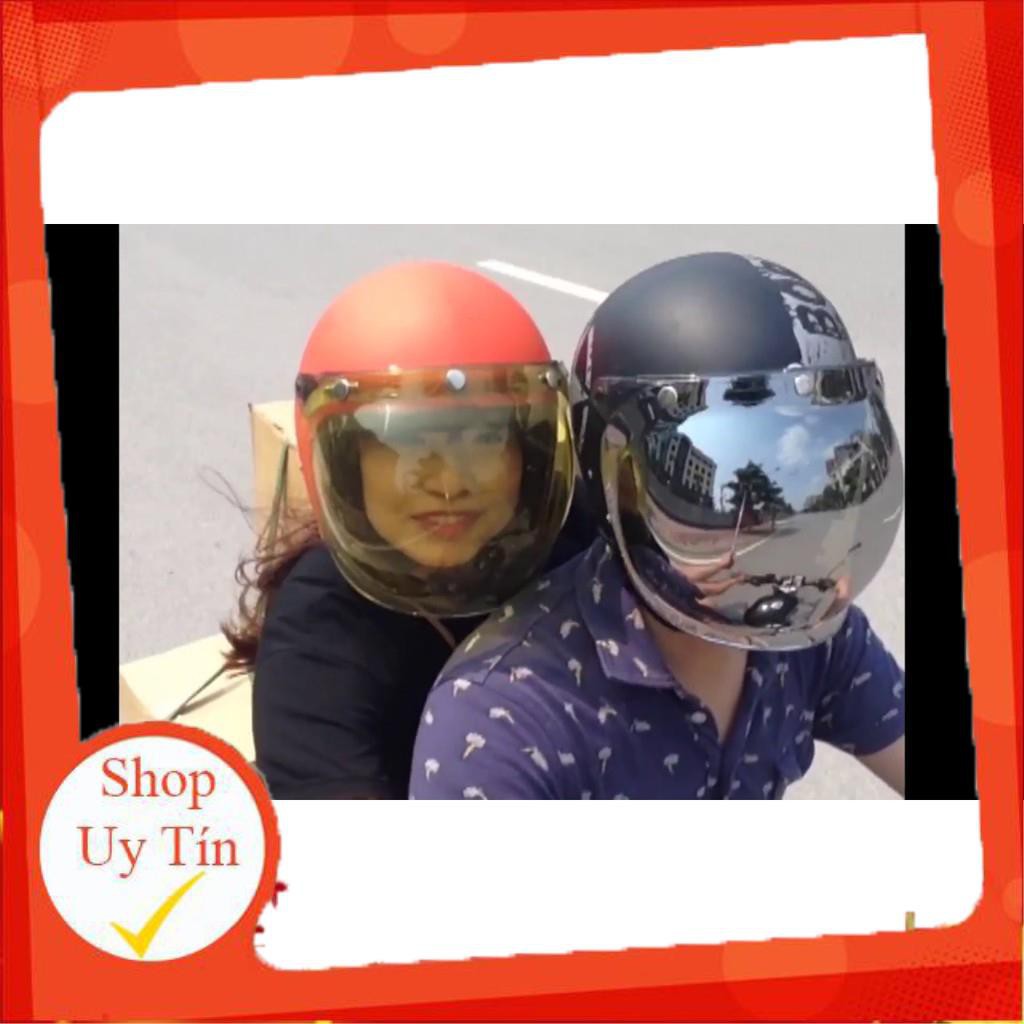 Kính Bubble GRS - Kính cho mũ 3/4 clip thật