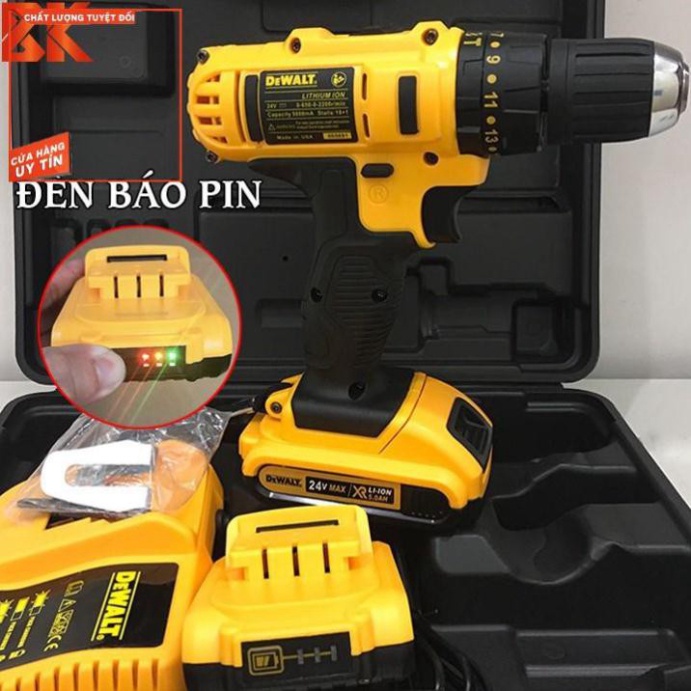 Chính hãng Máy Khoan Tường, Bê Tông DEWALT 24V Có Búa Pin 5 Cell Máy Bắt Vít  Máy Bắn Vít 24v