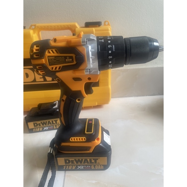 [Nội Địa] Máy khoan pin 198V Dewalt 3 chức năng có búa - Động cơ không chổi than siêu mạnh mẽ - Tặng bộ phụ kiện