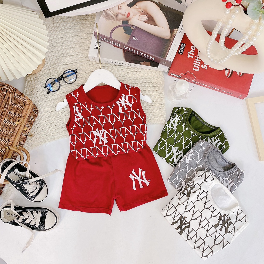 Bộ Ba Lỗ Bé Trai NY Chất Cotton Thấm Hút Mồ Hôi Siêu Mát