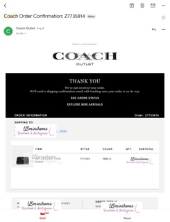 Ví cầm tay thời trang Coach chính hãng [AUTH - bill Mỹ]
