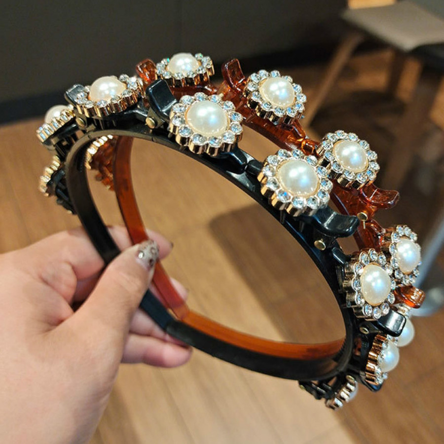 Cài Tóc Đính Hoa Và Ngọc Trai Nhân Tạo Phong Cách Hàn Quốc