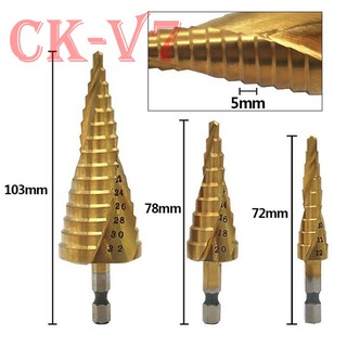 Mũi Khoan tháp Phủ Titanium Xoắn 3 Món