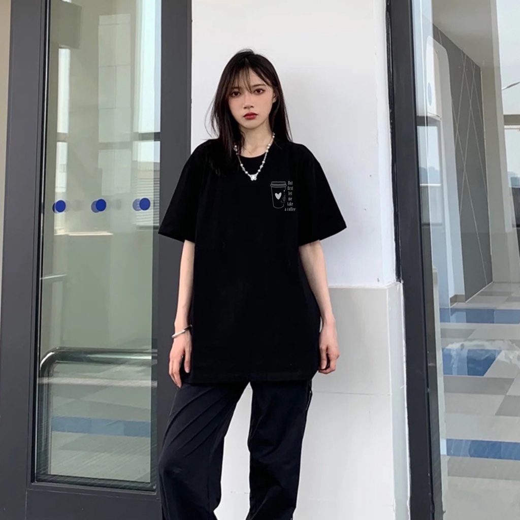 Áo Thun Nữ Oversize Black & White Phông Hình A Coffee JA001 | BigBuy360 - bigbuy360.vn