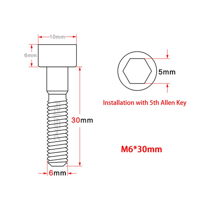 Ốc Vít M6X30Mm Bằng Titan Cho Xe Đạp Leo Núi