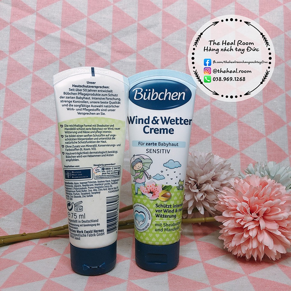 Kem dưỡng da chống gió và cảm lạnh cho bé Bubchen 🍓FREESHIP🍓 Bubchen Wind & Wetter Sensitiv 75ml [Hàng nội địa Đức]