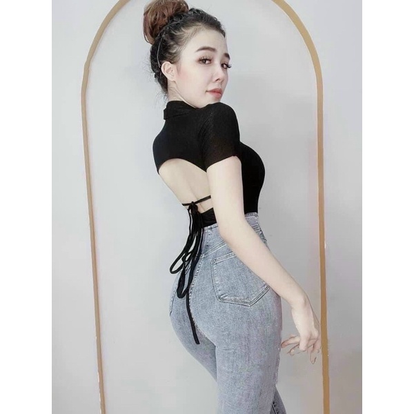 áo cổ trụ hở lưng - áo cột nơ lưng - carotshop | BigBuy360 - bigbuy360.vn