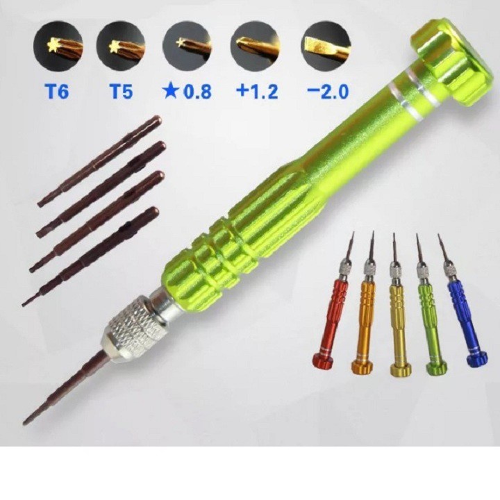 Tua vít 5 đầu sửa chữa điện thoại, bộ tua vít đa năng 5 trong 1 sửa chữa điện thoại, máy tính, đồng hồ ,..