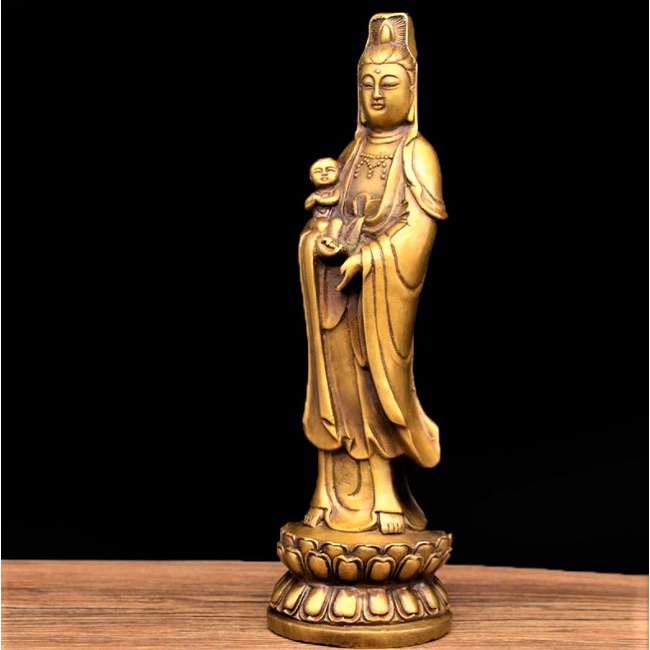 Tượng Đồng Lớn: Phật Bà Quan Âm - Vật phẩm Phong Thuỷ Thờ Cúng