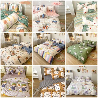 Bộ chăn ga giường cotton poly 12 mẫu đáng yêu Suhali Shop, vỏ chăn mền, drap nệm và 2 vỏ gối