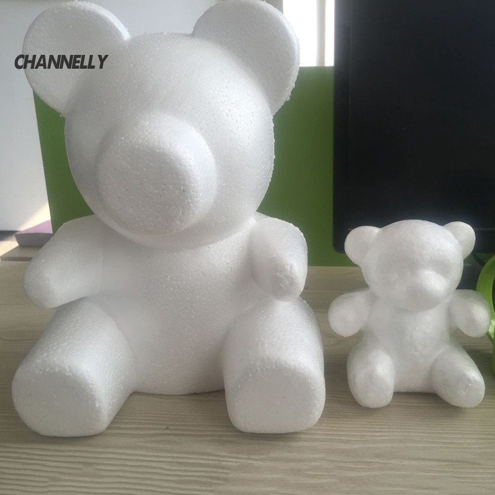 Tượng gấu làm từ mút xốp dùng làm quà tặng lễ tình nhân DIY 15/20cm dễ thương