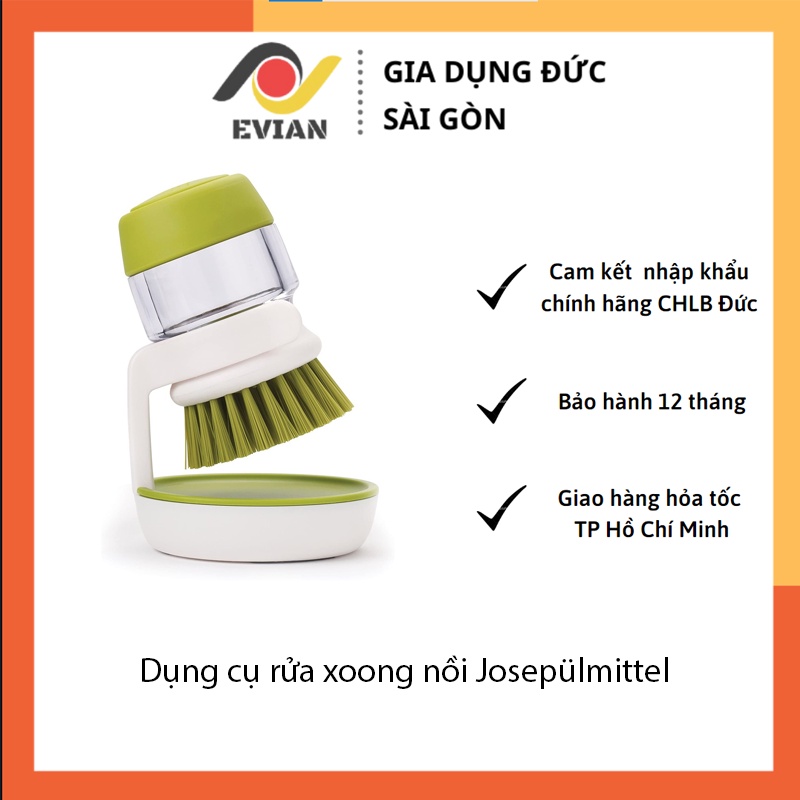 Dụng cụ rửa xoong nồi Joseph Joseph 85005 Palm Scrub™ - Bürste mit Geschirrspülmittel - Grau VE 6