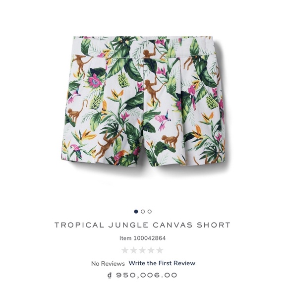Quần short váy bé gái JANIE and JACK - TROPICAL JUNGLE CANVAS SHORT