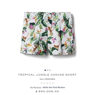 Quần short váy bé gái janie and jack - tropical jungle canvas short