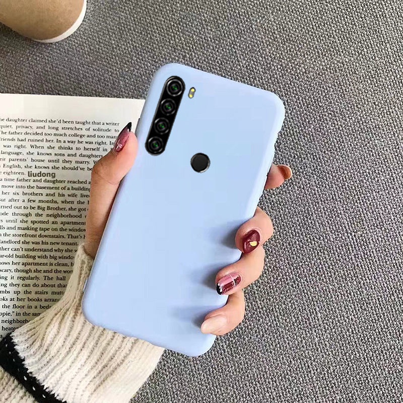 Ốp Điện Thoại Silicone Màu Trơn Bảo Vệ Toàn Diện Cho Xiaomi Redmi Note 8