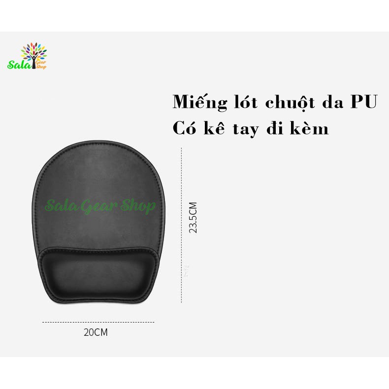 Miếng Lót Chuột Da PU Có Kê Tay