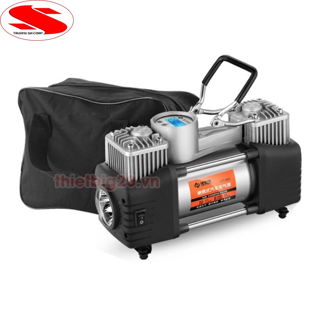 Bơm lốp ô tô 12v , máy bơm lốp 2 xilanh điện tử GXE12-2