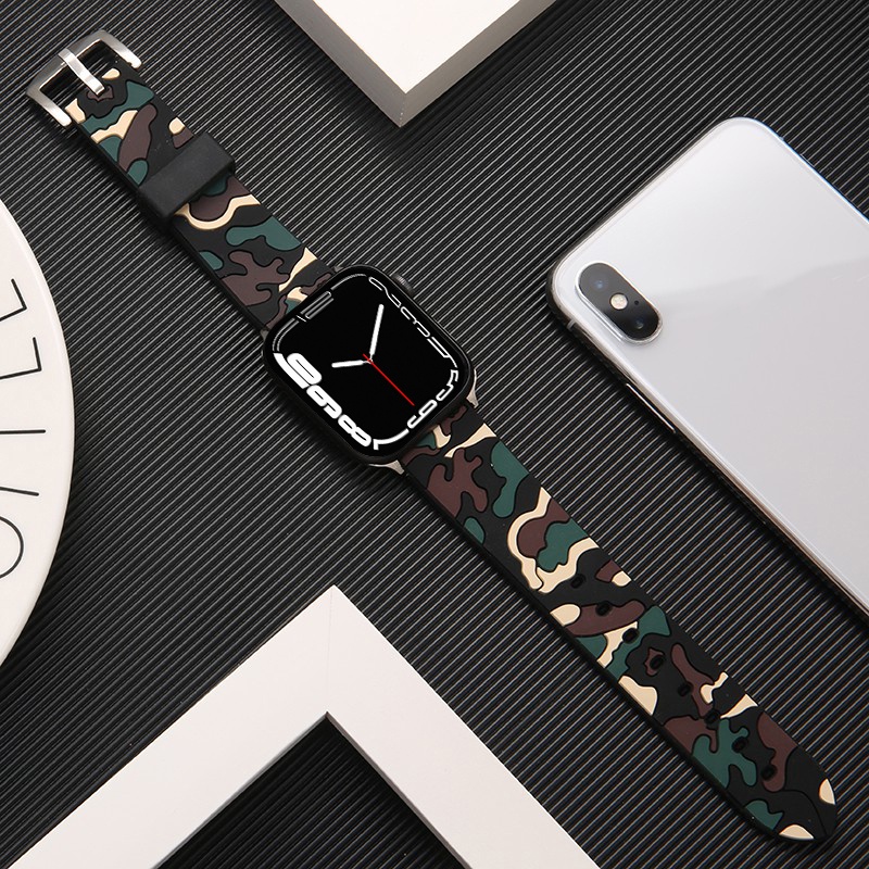Dây đeo thay thế jansin bằng silicone mềm nhiều màu sắc thích hợp cho apple watch 7 41mm 45mm 40mm 44mm 42mm 38mm