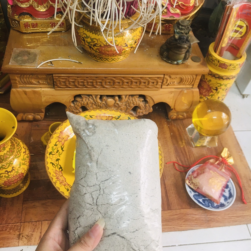 Tro nếp trắng trộn bốc bát hương tam bảo/ Thất bảo cốt nạp tượng / Gạo rắc bát hương bao sái lư hương