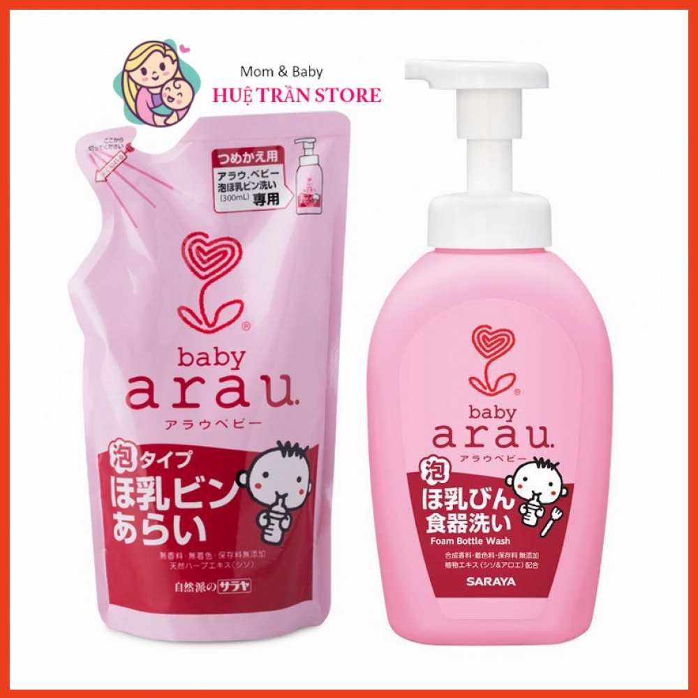 Nước rửa bình Arau baby Nhật chai túi 450m/ 500ml