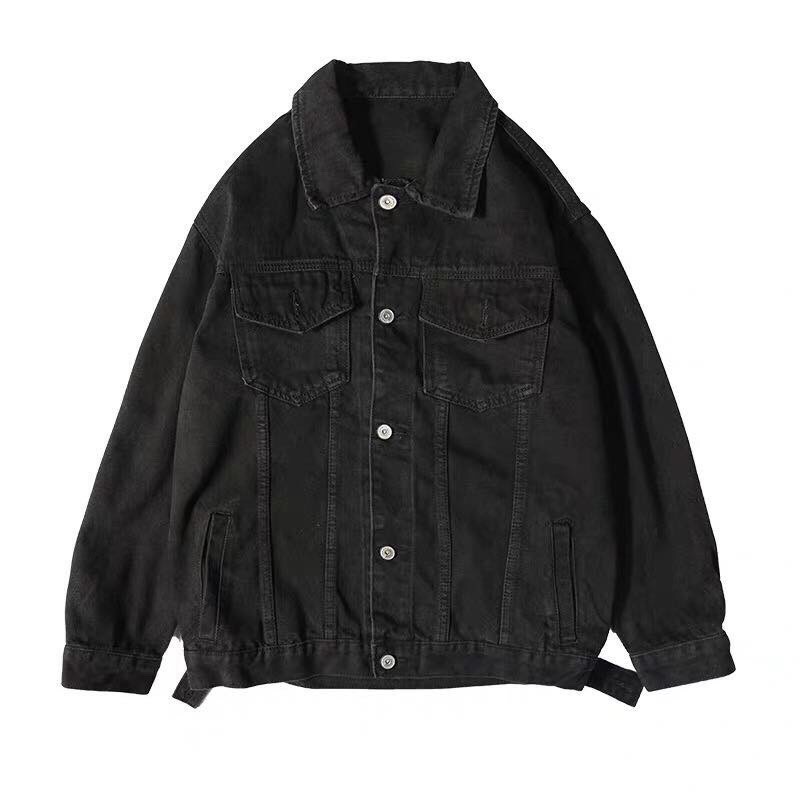 Áo khoác jean Unisex đen trơn  - hottrend