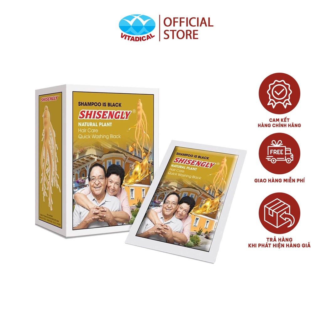 Dầu Gội Đen Cao Cấp SHISENGLY Dưỡng Tóc Giúp Kích Thích Mọc Tóc &amp; Phục Hồi Tóc Hư Tổn - Dạng Gói