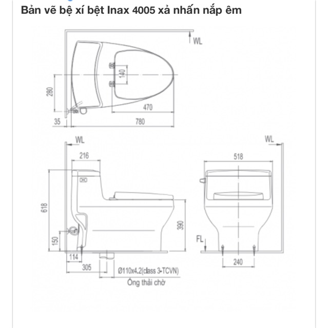 Bồn cầu INAX  AC-4005VN chính hãng