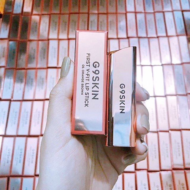 Son thỏi G9SKIN / G9 Skin FIRST V-FIT LIPSTICK vỏ vàng màu 01 02 03 04 05 06 07 08