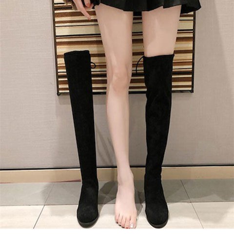 Giày Bốt Cổ Cao Qua Gối Vải Co Giãn Thời Trang Cho Nữ 20 19 | BigBuy360 - bigbuy360.vn